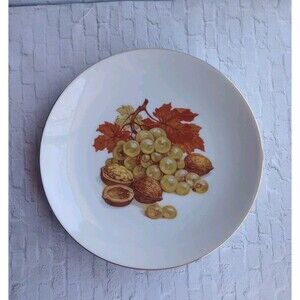 Bareuther Waldsassen Bavaria Porcelain Dessert Plate Featuring Fruits and Nuts